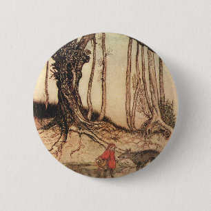 Macaron Rond 5 Cm Impression vintage d'Arthur Rackham du Petit Chape