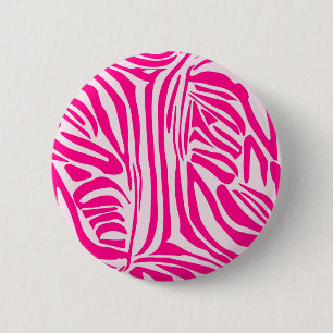 Macaron Rond 5 Cm Impression zèbre rose
