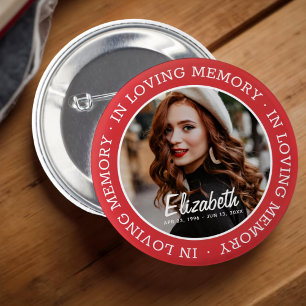 Macaron Rond 5 Cm In Love Memory Memorial Photo personnalisée modern