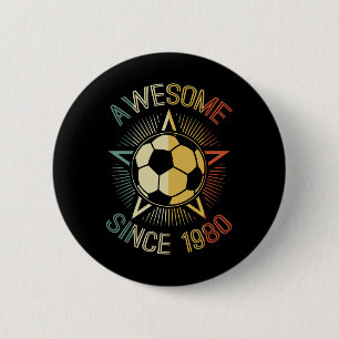 Macaron Rond 5 Cm Incroyable depuis 1980 Anniversaire de football ré