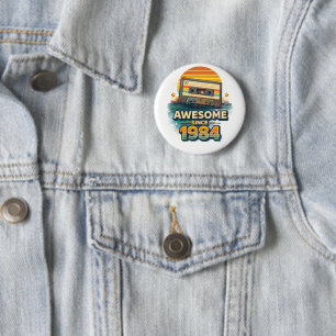 Macaron Rond 5 Cm Incroyable depuis 1984 Cassette Rétro Vintage Anné