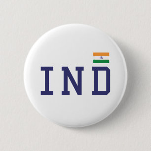 Macaron Rond 5 Cm IND Inde Drapeau de Tricolor Desi Patriotique Indi