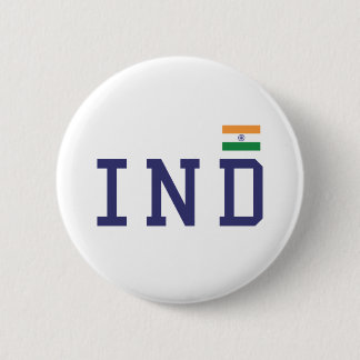 Macaron Rond 5 Cm IND Inde Drapeau de Tricolor Desi Patriotique Indi