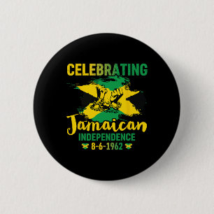 Macaron Rond 5 Cm Indépendance de la Jamaïque 8-6-1962 Fière Jamaïqu