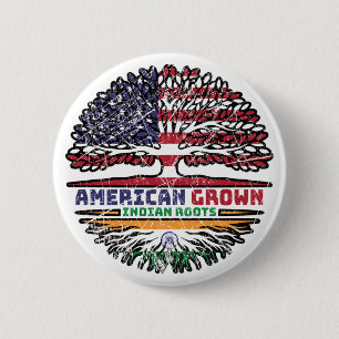 Macaron Rond 5 Cm Indian India US American États-Unis Tree