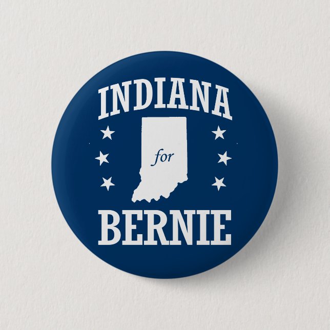 MACARON ROND 5 CM INDIANA POUR BERNIE SANDERS (Devant)