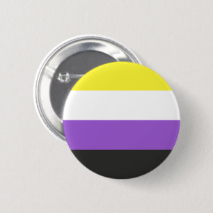 Macaron Rond 5 Cm Indicateur de fierté non binaire LGBTQ