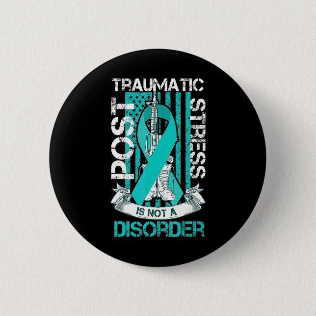 Macaron Rond 5 Cm Indicateur De Stress Traumatique turquoise Post-Ru (Devant)