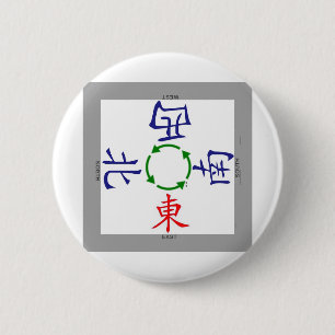 Macaron Rond 5 Cm indicateur des vents du mahjong