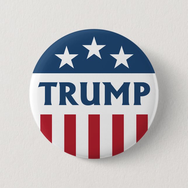 Macaron Rond 5 Cm Indicateur TRUMP Retro Campaign Design Stars & Str (Devant)