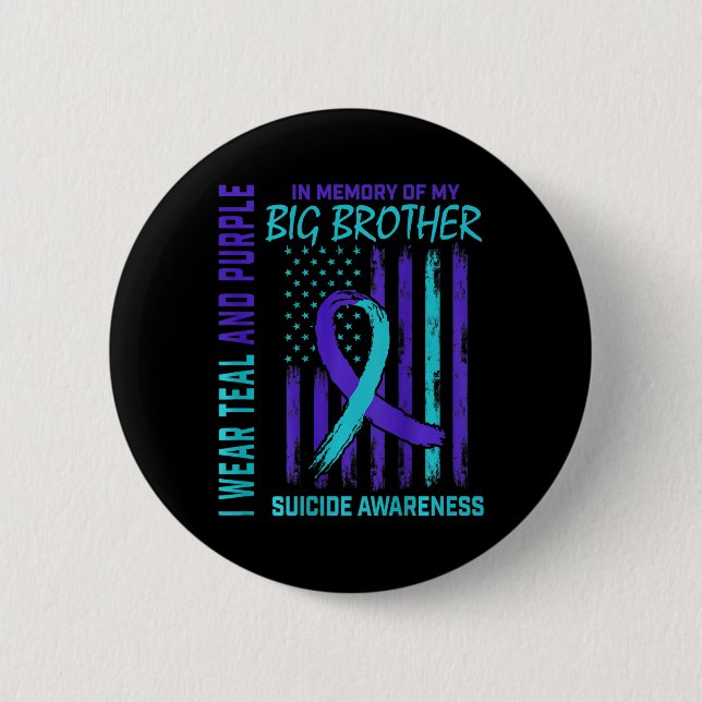 Macaron Rond 5 Cm Indicateur turquoise de sensibilisation au suicide (Devant)