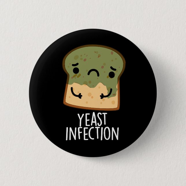 Macaron Rond 5 Cm Infection par la levure Fundy Pain Pun Dark BG (Devant)