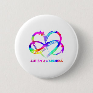 Macaron Rond 5 Cm Infinity Heart Love Sensibilisation sur l'autisme