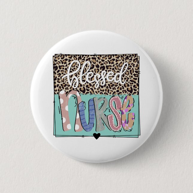 Macaron Rond 5 Cm Infirmière (Devant)