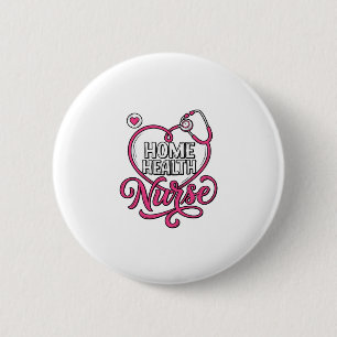 Macaron Rond 5 Cm Infirmière à domicile Stéthoscope rose Création de