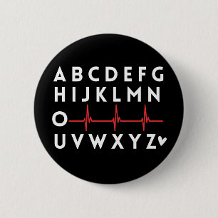 Macaron Rond 5 Cm Infirmière Alphabet PQRST