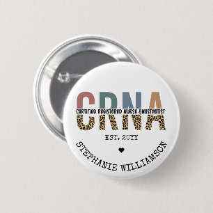 Macaron Rond 5 Cm Infirmière anesthésiste certifiée CRNA personnalis