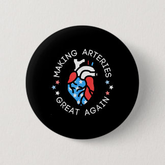Macaron Rond 5 Cm Infirmière cardiaque du 4 juillet rendant les artè