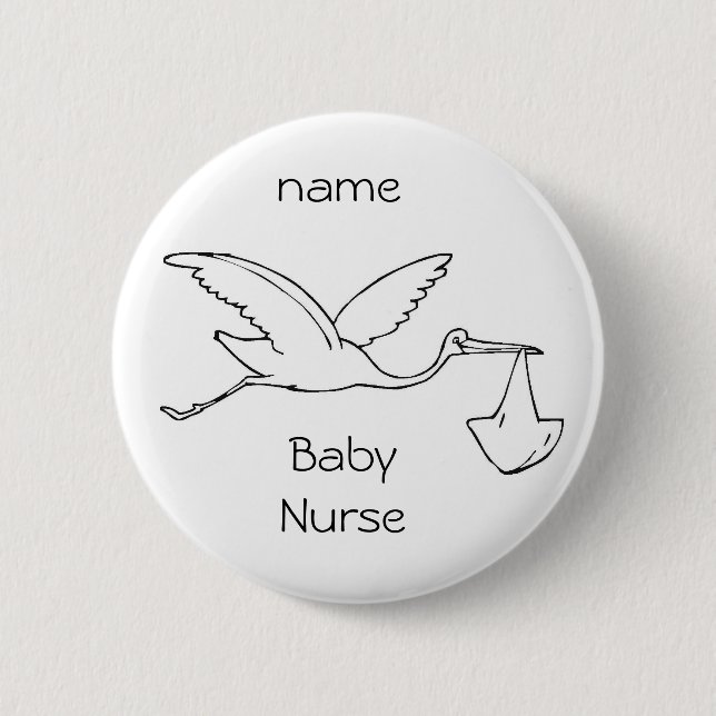 Macaron Rond 5 Cm infirmière de bébé de bouton, bébé, infirmière de (Devant)