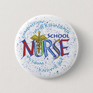 Macaron Rond 5 Cm Infirmière de l'école Motto Pin