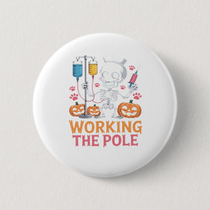 Macaron Rond 5 Cm Infirmière d'Halloween Squelette drôle Plaisanteri