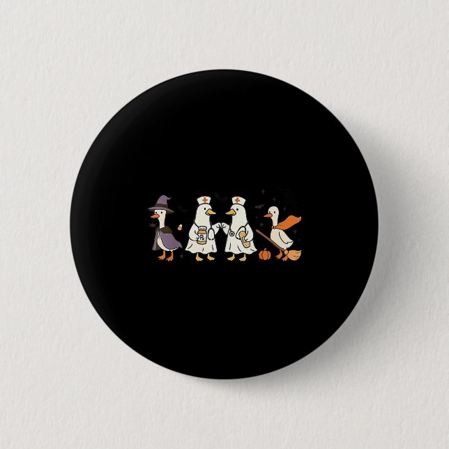 Macaron Rond 5 Cm Infirmière d'oie Funny Silly Goose Er Infirmière F (Devant)