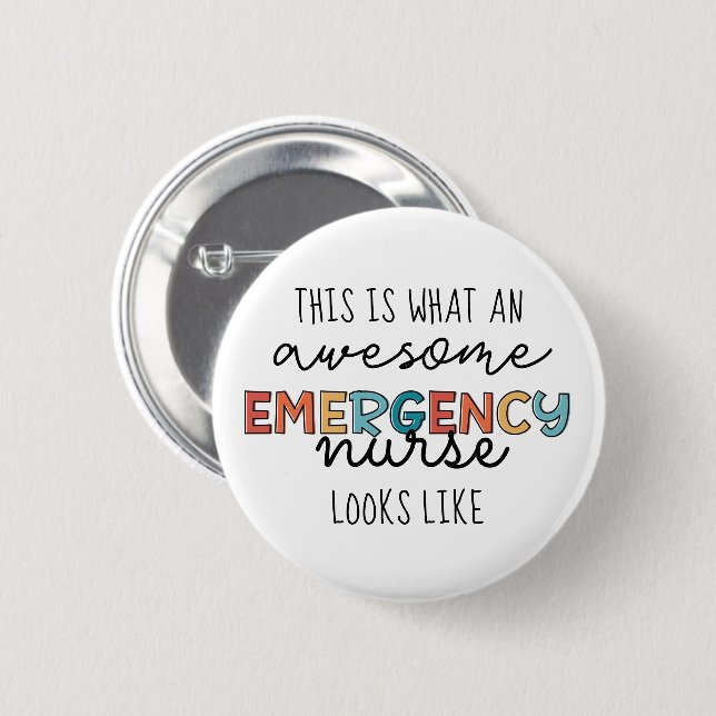 Macaron Rond 5 Cm Infirmière d'urgence amusant supers cadeaux d'infi (Devant & derrière)