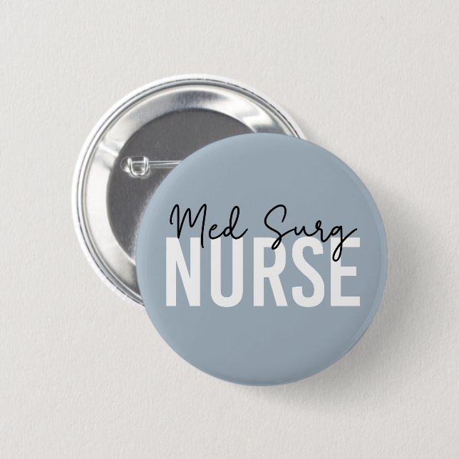 Macaron Rond 5 Cm Infirmière en surg | Infirmière Médicale-chirurgic (Devant & derrière)