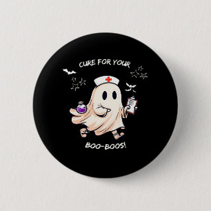 Macaron Rond 5 Cm Infirmière fantôme avec potion magique - Cure pour