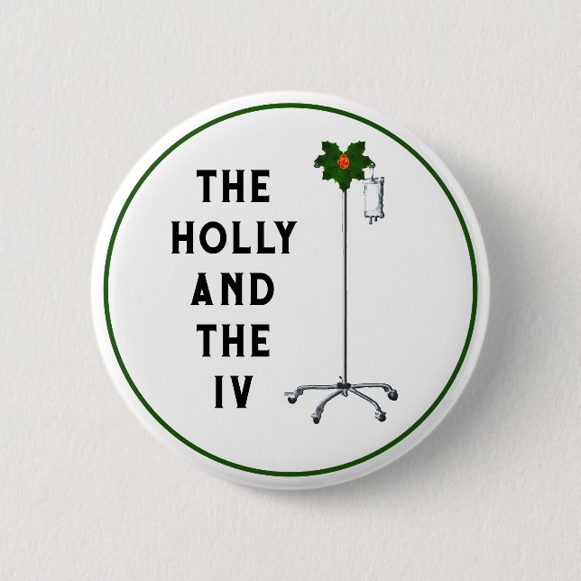 Macaron Rond 5 Cm Infirmière fourre-tout Noël (Devant)