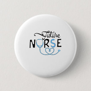 Macaron Rond 5 Cm Infirmière future drôle Étudiante en école d'infir