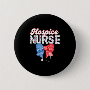 Macaron Rond 5 Cm Infirmière Hospice, Coquette Bow Stethoscope, 4 Ju