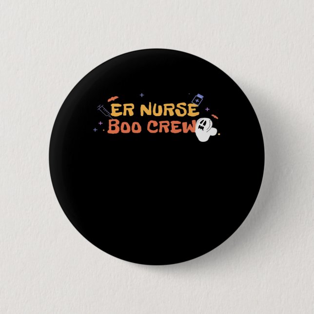 Macaron Rond 5 Cm infirmière infirmière Boo Crew Urgence infirmière  (Devant)