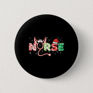 Macaron Rond 5 Cm Infirmière noël stéthoscope infirmiers xmas frotte