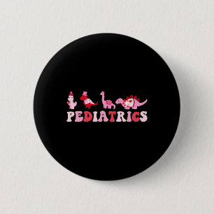 Macaron Rond 5 Cm Infirmière pédiatrique Pédiatrie Dinosaures mignon