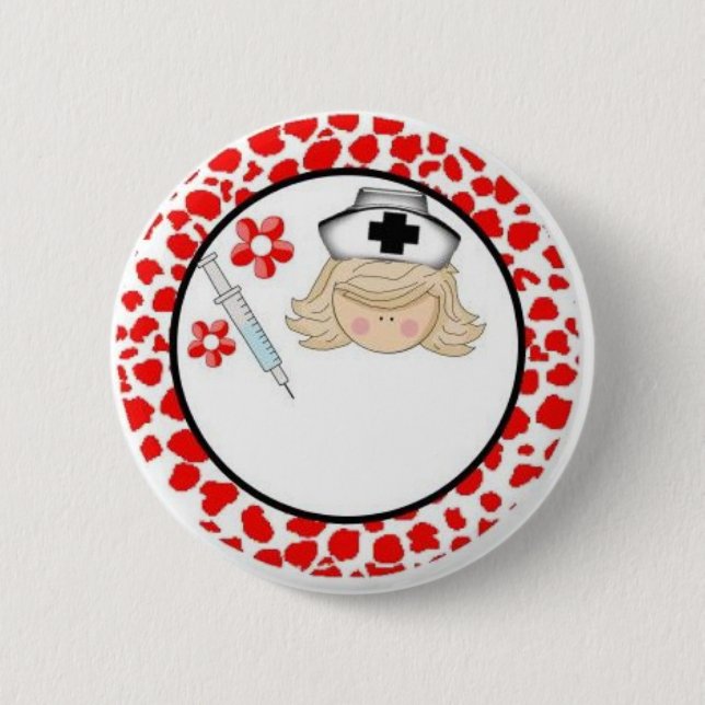 Macaron Rond 5 Cm infirmière - personnalisée avec le nom (Devant)
