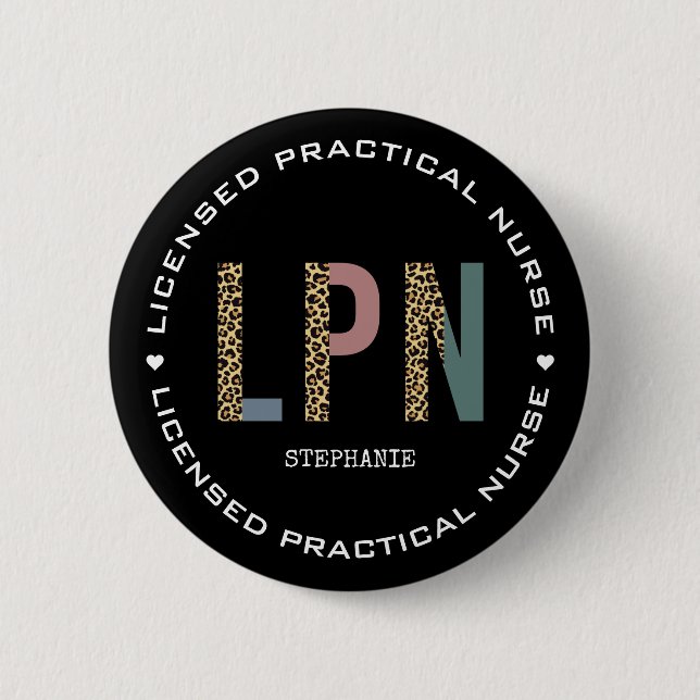 Macaron Rond 5 Cm Infirmière pratique autorisée par LPN personnalisé (Devant)