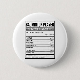 Macaron Rond 5 Cm Information Du Joueur De Badminton Et Faits Nutrit