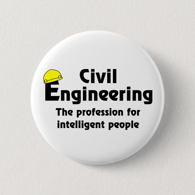 Macaron Rond 5 Cm ingénieur civil intelligent (Devant)