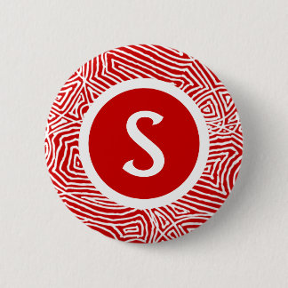 Macaron Rond 5 Cm Initiale en rouge
