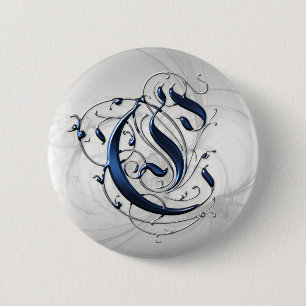 Macaron Rond 5 Cm Initiale vintage C