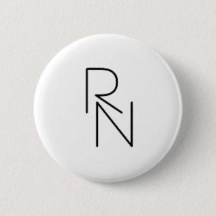 Macaron Rond 5 Cm Initiales superposées de style moderne