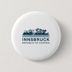 Macaron Rond 5 Cm Innsbruck Autriche Montagnes Autriche Vintag ski a
