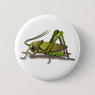 Macaron Rond 5 Cm Insecte vert de cricket