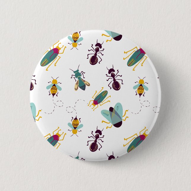Macaron Rond 5 Cm insectes de petits insectes (Devant)