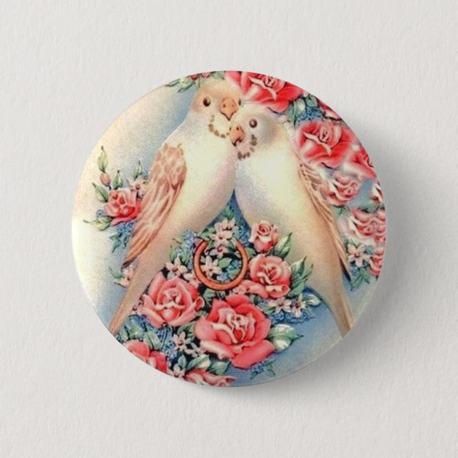 Macaron Rond 5 Cm Inséparables (Devant)