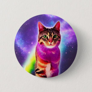 Macaron Rond 5 Cm Insigne Arrondi Space Cat 6 Cm