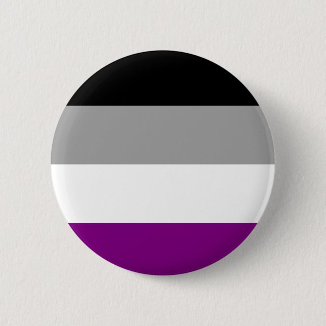 Macaron Rond 5 Cm Insigne asexuel de drapeau (Devant)