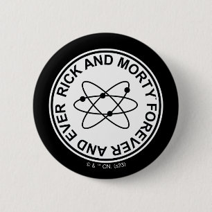 Macaron Rond 5 Cm Insigne atomique Rick et Morty pour toujours et ja