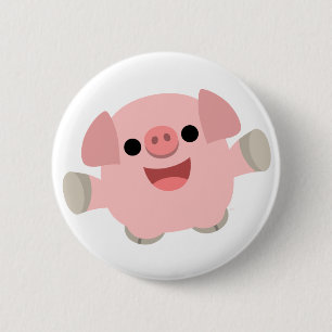Macaron Rond 5 Cm Insigne câlin de bouton de porc de bande dessiné